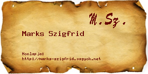 Marks Szigfrid névjegykártya